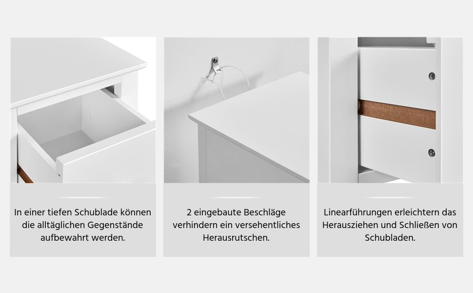 Нічний столик Yaheetech (2 шт.) з шухлядою та полицею, білий - для вітальні та спальні