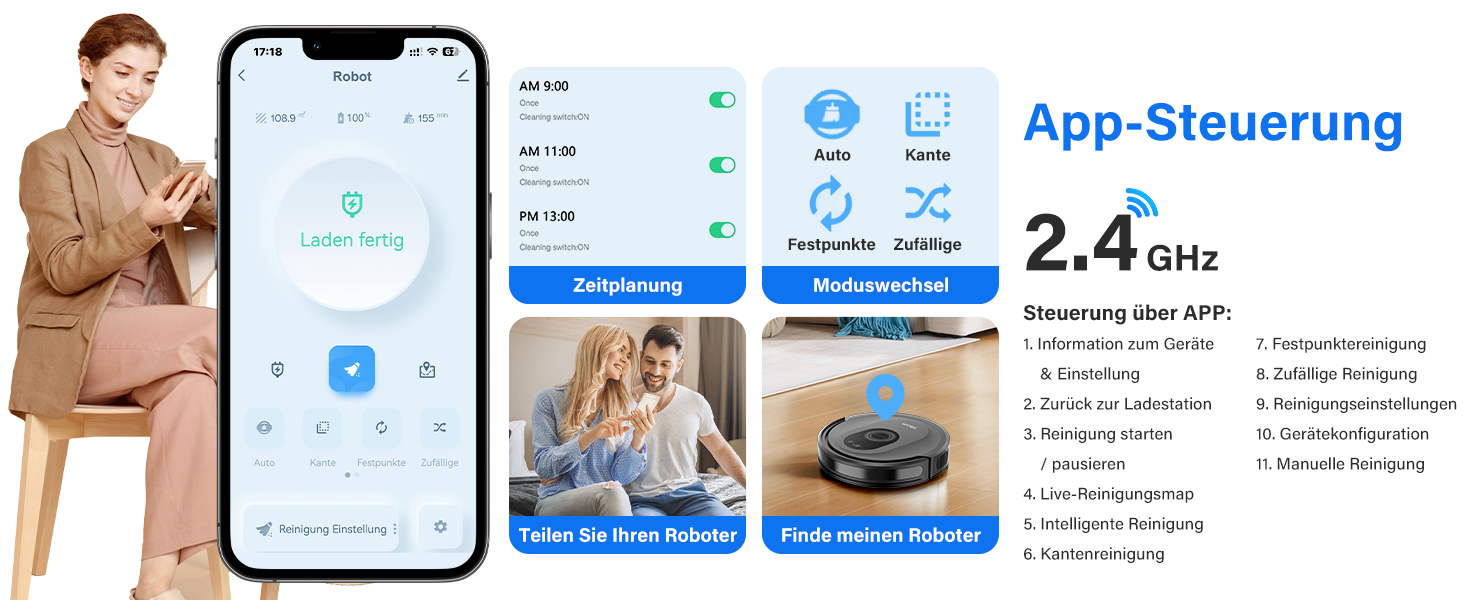 Робот-пилосос 2-в-1 з функцією миття підлоги Tikom G8000 Max, 5000Pa, самостійна зарядка, Wi-Fi, 150 хв, для тварин, килимів, твердих підлог, чорний