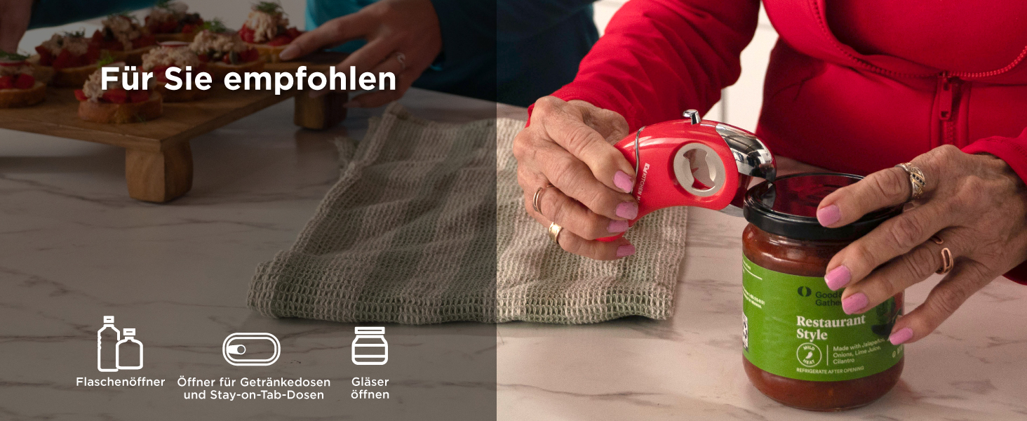 Електричний відкривач банок Kitchen Mama 2.0: автоматичний, бездротовий, з гладкою кромкою, безпечний для харчових продуктів