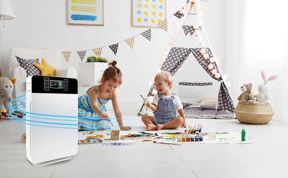 Повітряочисник Livington AirPurifier для кімнат до 30 м² – для алергіків, проти пилу, пилку та шерсті тварин, з автоматичним режимом та таймером