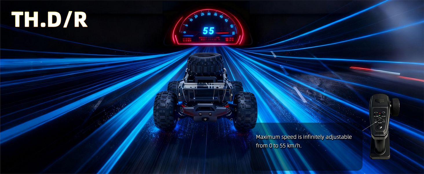Радіокерований позашляховик Monster Truck 1:16 4WD 40 км/год, водонепроникний, з двома акумуляторами, чорний