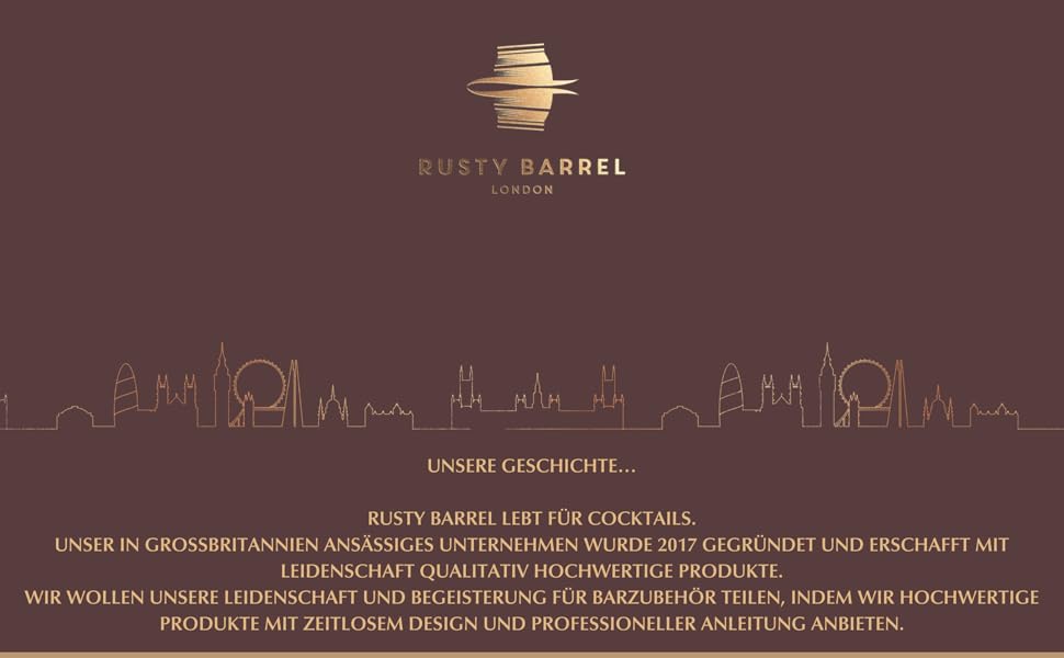 Коктейльний набір Rusty Barrel Mayfair шейкер з нержавіючої сталі та аксесуари в розкішній подарунковій коробці (рожеве золото)