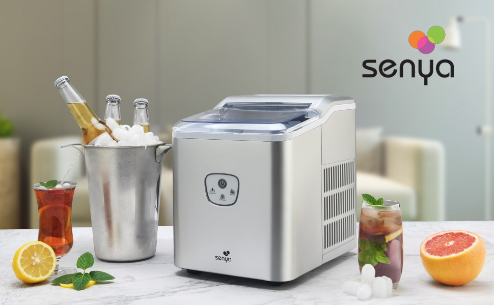 Льодогенератор SENYA SYCP-IM002 сріблястий, 12 кг/24 год, пластиковий, 1.6 л, 120 Вт
