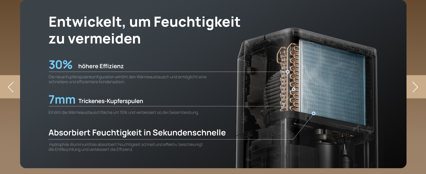 Dreo Розумний осушувач повітря - 20л, для приміщень до 37 м², з керуванням через додаток та Alexa, 3 режими, таймер, регулювання вологості, з відводом води, для спальні та ванної кімнати, білий/чорний