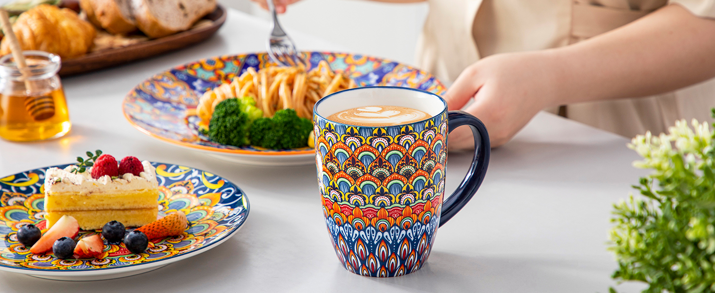 Набір кавових чашок Vancasso 6 шт., SIMI, 360 мл, порцеляна, чайний сервіз, 6 персон