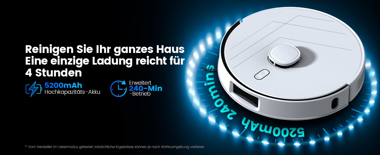 Робот-пилосос AIRROBO T30+ з функцією миття, LiDAR навігація, 6000Pa, 3.5L пилозбірник, 240 хв роботи, керування через додаток, білий малюнок