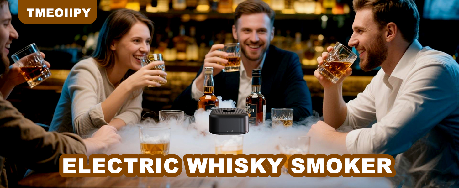 Набір для копчення коктейлів та віскі (електричний) з 4 дерев'яними стружками, аксесуар для віскі, бурбону, кави, м'яса та горіхів