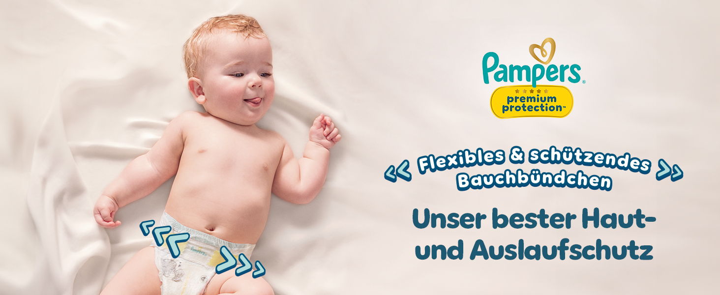 Підгузки Pampers Premium Protection розмір 3 (6-10 кг), упаковка 204 шт, преміум-захист від протікань та догляд за шкірою