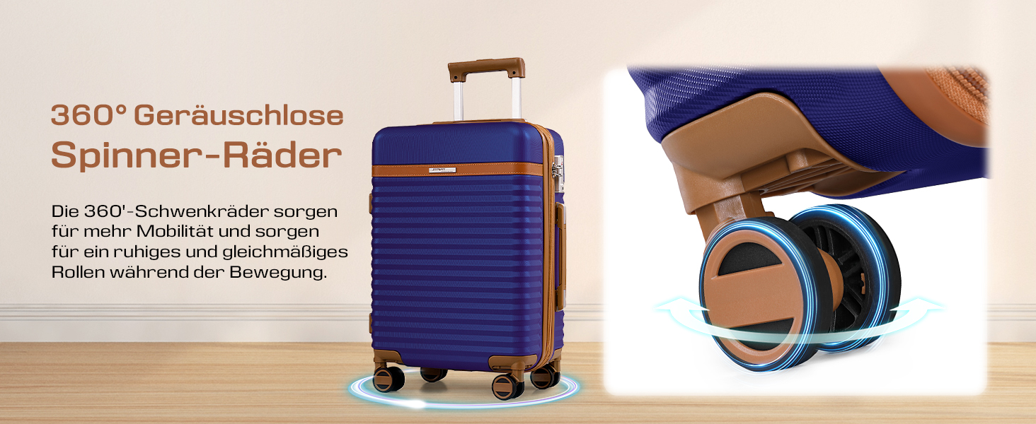 Набір валіз Joyway 5 предметів з ABS пластику, розширюваний, з TSA замком та 4 колесами (Marineblau)