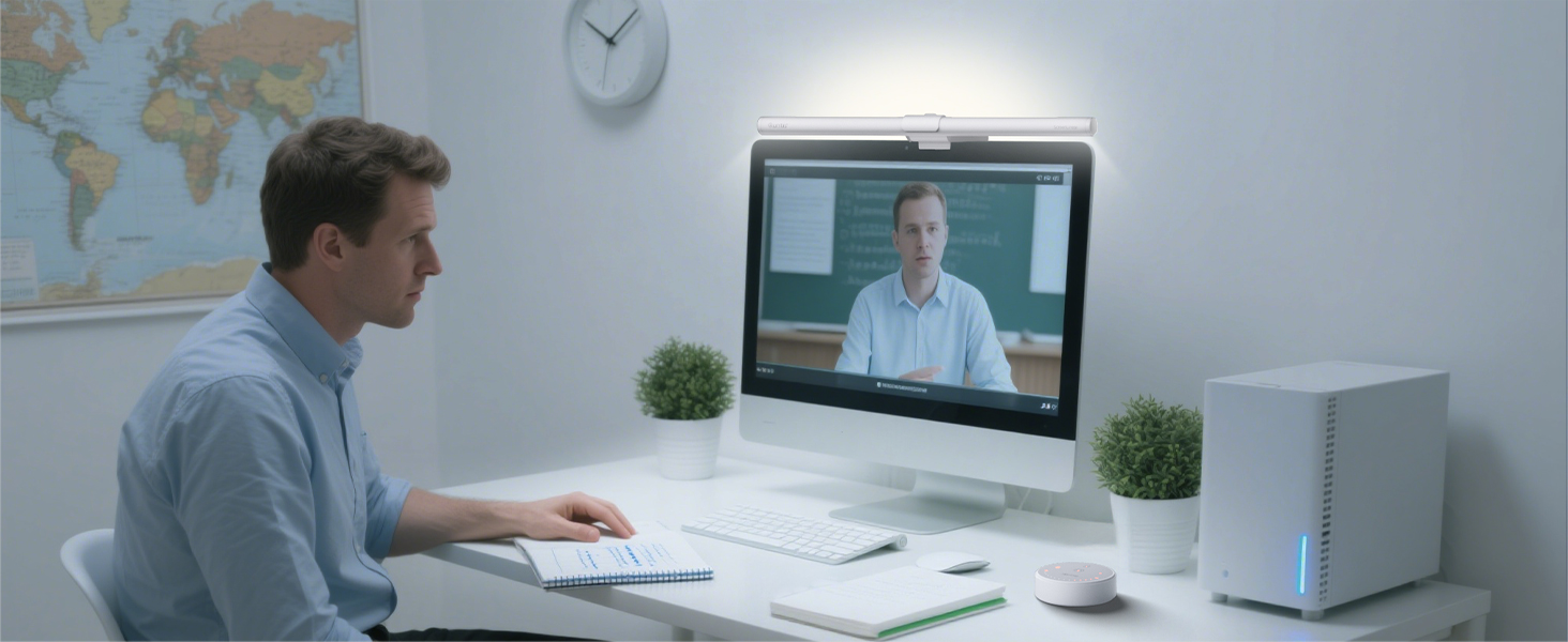 LED лампа для монітора Quntis 40см з підсвічуванням, регульована, захист очей, для офісу та дому