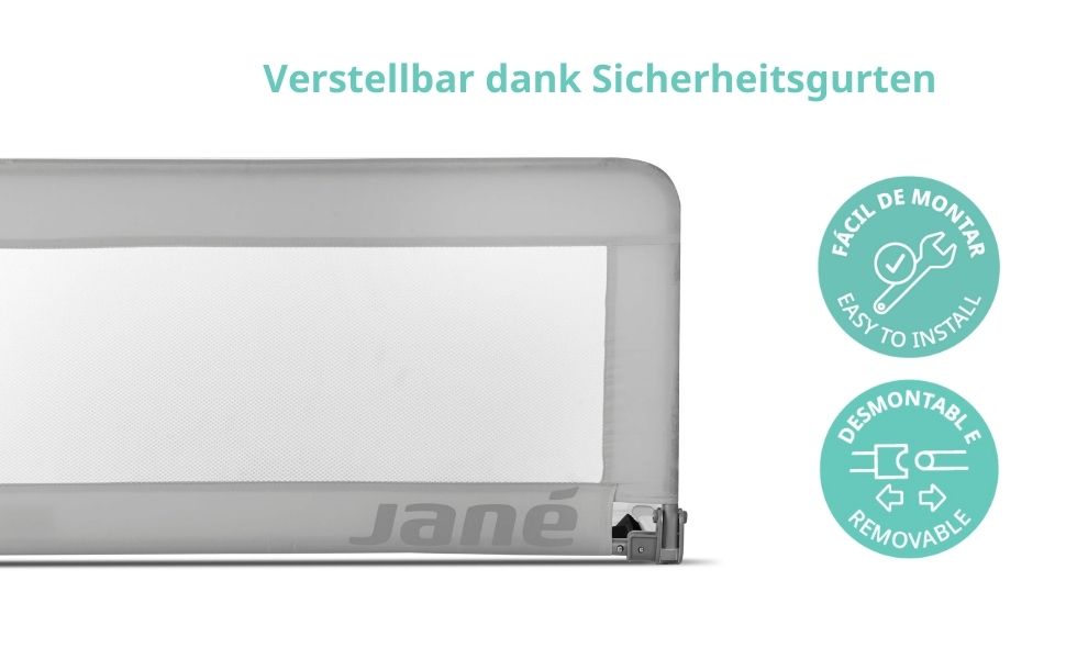 Дитяче ліжечко манеж Jané Klappbares 110 см, сіре - складне, високе, дихаюче, з сумкою для транспортування