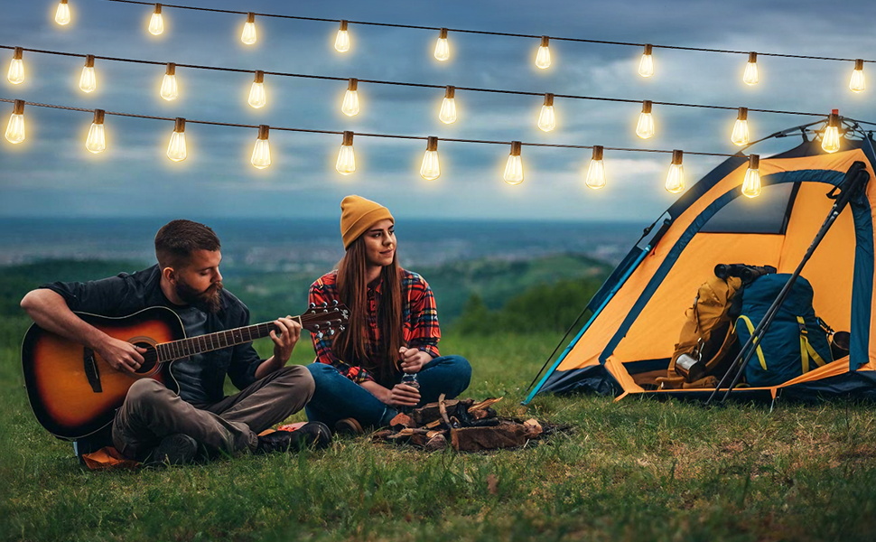 Гірлянда вулична LED 36м Lichterkette для саду, тераси, святкова, теплий білий, IP65, з роз'ємом