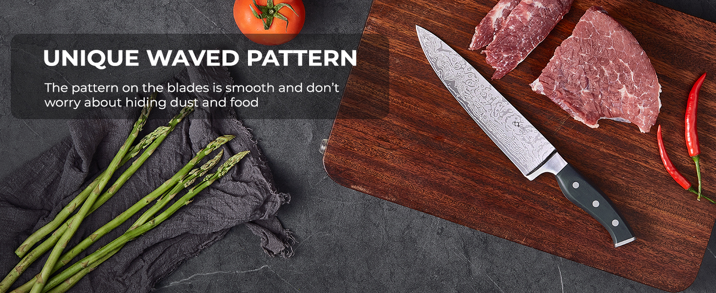 Набір ножів Amegat 14 предметів: кухонний набір з самозаточуванням, нержавіюча сталь, з ергономічними ручками