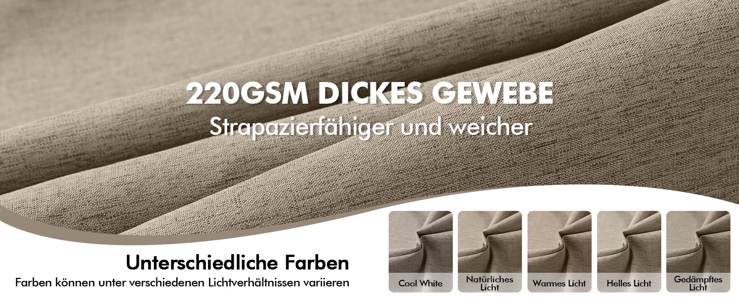 Шторка для душу MIULEE 120x200 см, льон, текстурована, з чорною окантовкою, готельний стиль, водонепроникна, антигрибкова, тканинна, з 8 кільцями, бежева