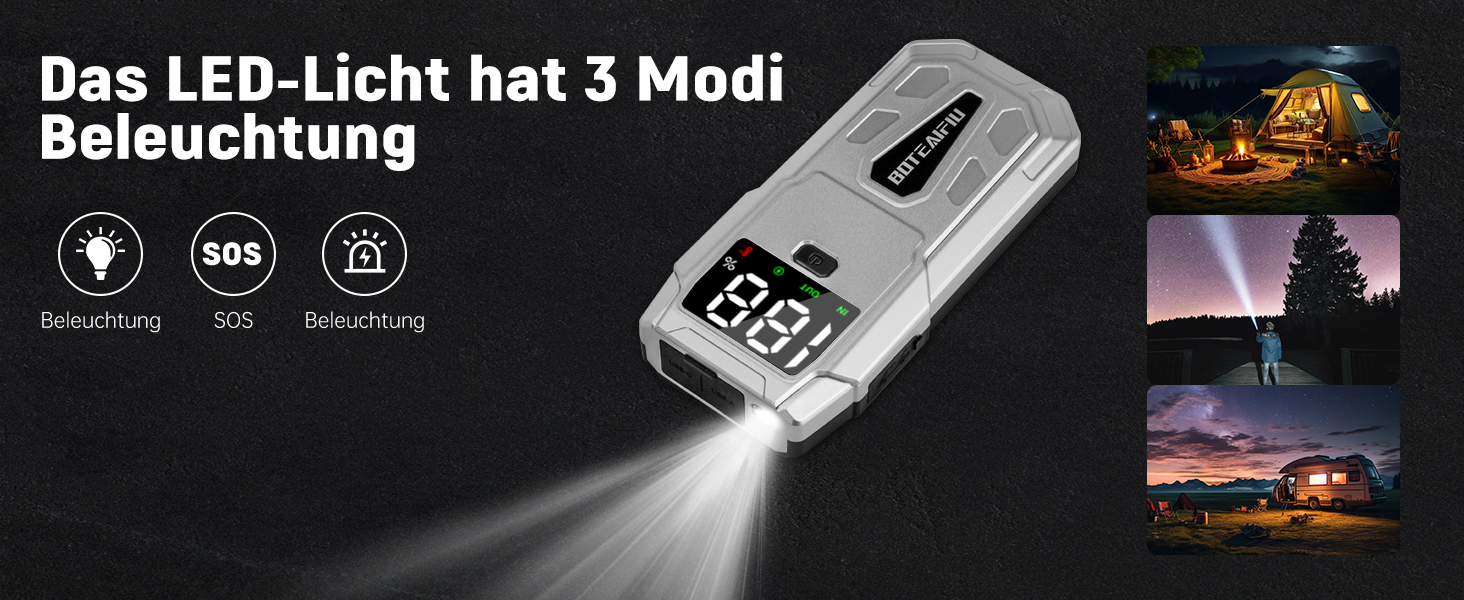 Портативний пусковий пристрій Auto-Starthilfe: Powerbank 5000A для автомобілів до 9.5л бензину або 8.0л дизеля