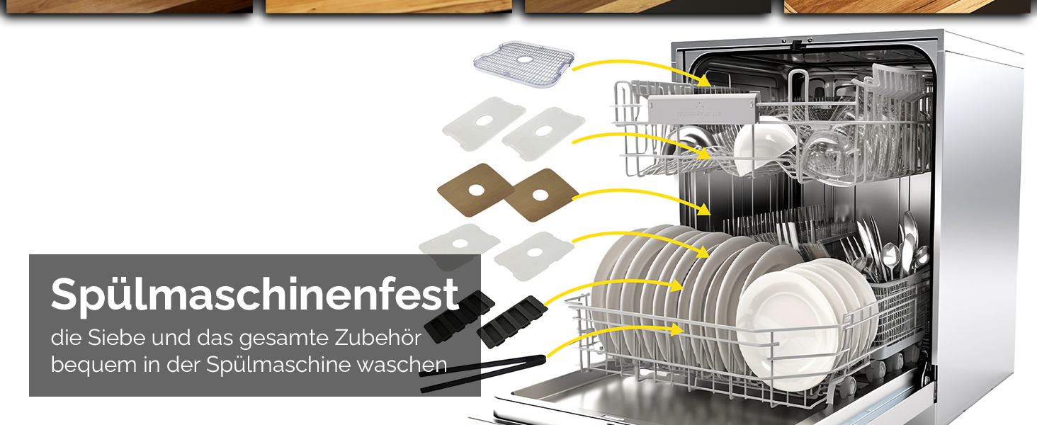 Дорівка для продуктів VitaSave FD01S з нержавіючої сталі, 450W, 6 ящиків, 9 аксесуарів, 4725 см², таймер 24 год, LED-дисплей, BPA-free, для фруктів та сухофруктів