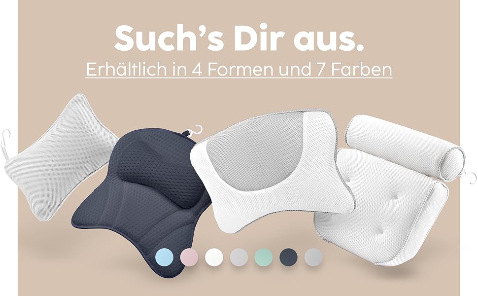 Подушка для ванни Vesta+ Нічна блакить L з присосками, переможець тестів, подушка для шиї та голови у ванну