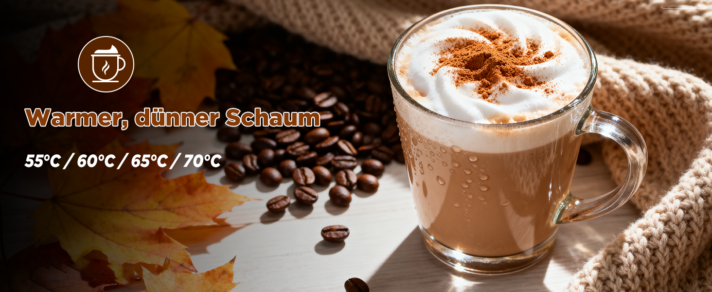 Електричний спінювач молока 5-в-1 з нержавіючої сталі, 500 мл, знімний контейнер, контроль температури, для гарячого та холодного молока, капучино, лате