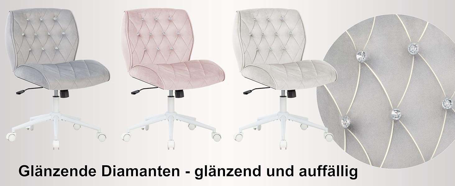 Крісло для дому та офісу Symino з регульованою висотою, функцією гойдання 12°, обшите штучною замшею, до 150 кг, сірий колір