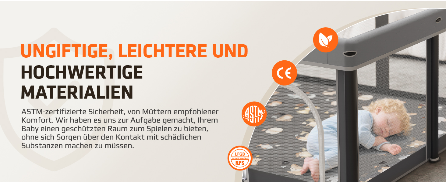 Дитячий портативний ігровий центр (laufstall) з матом, 127x127x69 см. Безпечний та зручний для дому та на вулицю. В комплекті 50 кульок.