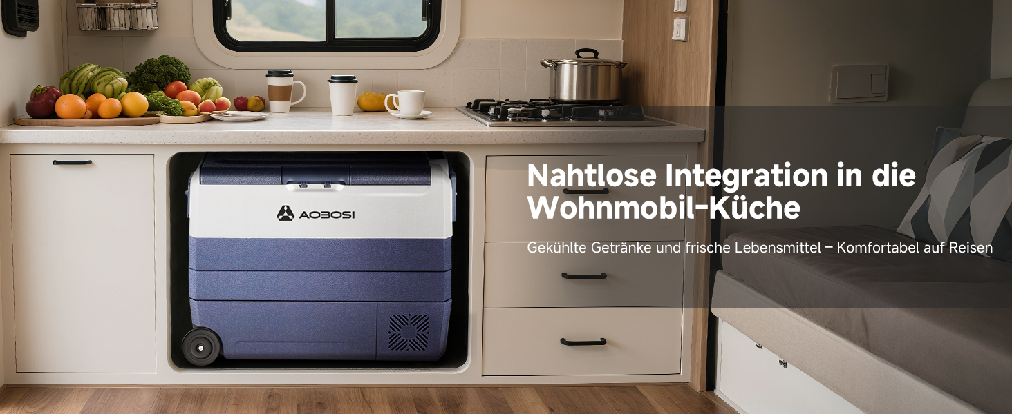 Автомобільний компресорний холодильник AAOBOSI 50л з Wi-Fi, 12/24V та 220V, -20°C для авто, вантажівок, кемпінгу, з двома зонами охолодження