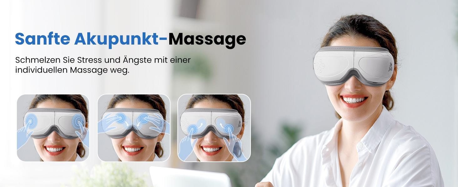 Масажер для очей Bob and Brad EyeOasis 2 з підігрівом, музикою та компресією, електричний. Зменшує темні кола та сухість очей. Маска для очей з пультом керування.