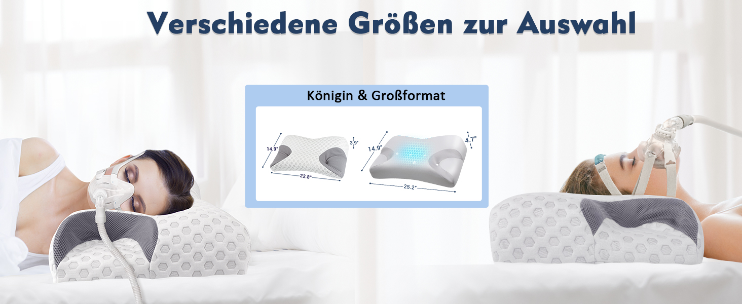 Подушка Hydomi CPAP для тих, хто спить на боці - піна з ефектом пам'яті, зменшує тиск і виходи повітря, підтримка шиї