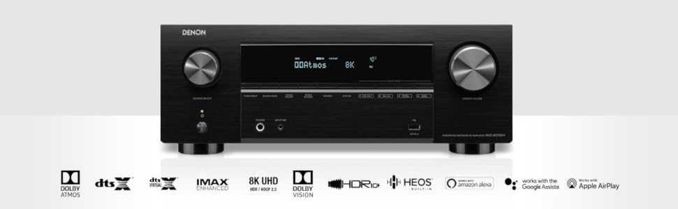 Канальний AV-підсилювач Denon AVC-X3700H, 8K, Dolby Atmos, Alexa, HEOS, чорний (2020), 9.2-