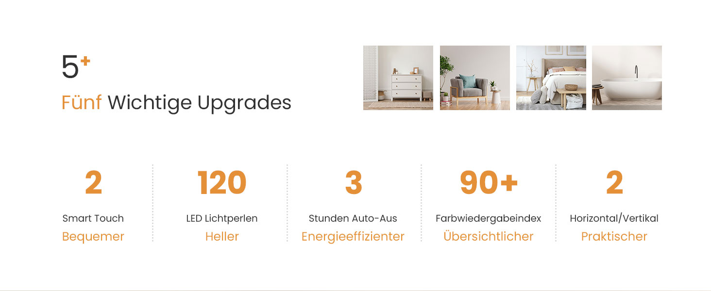 Дзеркало для ванної кімнати EMKE з підсвічуванням 50x60 см, антизапарник, холодний білий, диммер, сенсорне управління, функція пам'яті, автоматичне вимкнення через 3 години, IP44, енергозберігаюче, 60L x 50B см