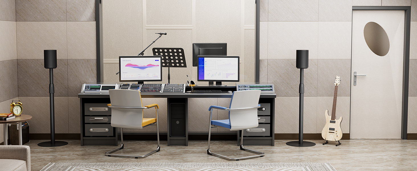 Підставка для колонок PEGZONE, сумісна з SONOS Era 300/100, регульована висота, з кабельною організацією, чорна, 2 шт.