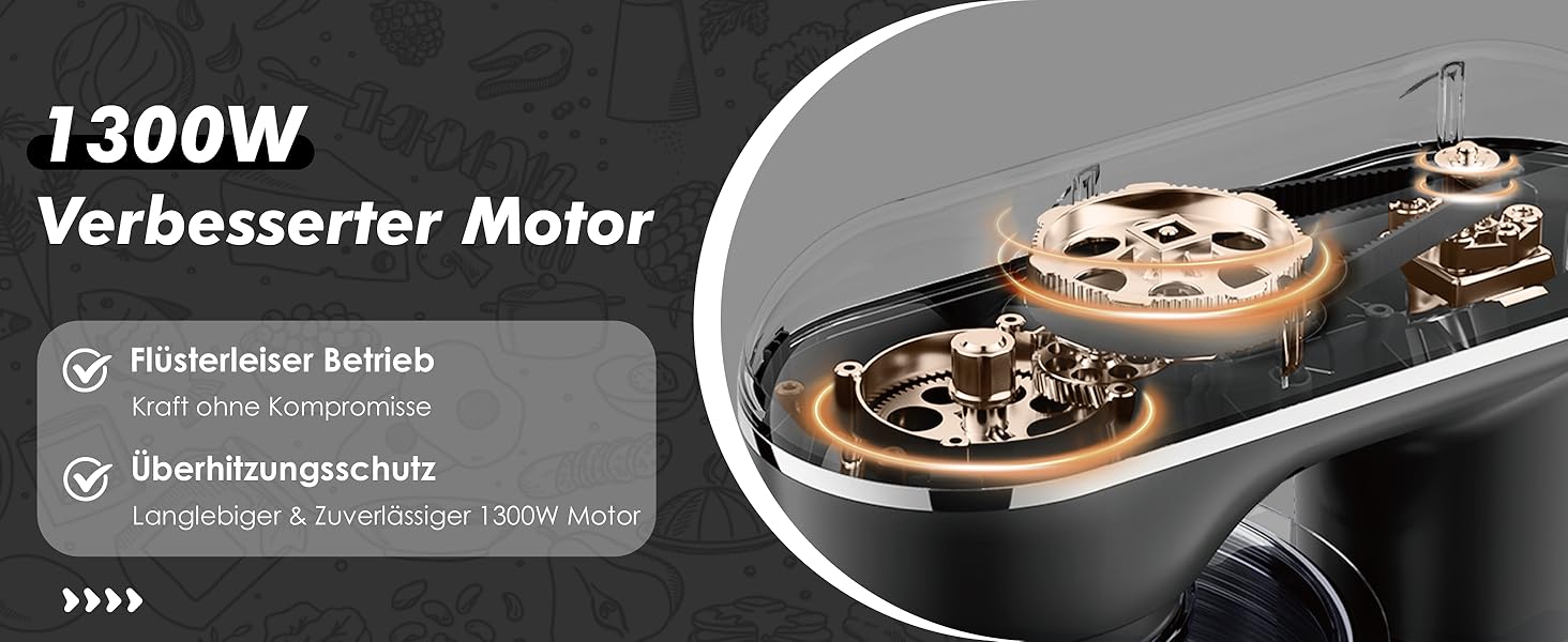 Кухонний комбайн Kitchen in the Box: 6 л, чорний, 10 швидкостей, з місткою чашею 6 л, набором насадок (міксер, гак для тіста, вінчик)