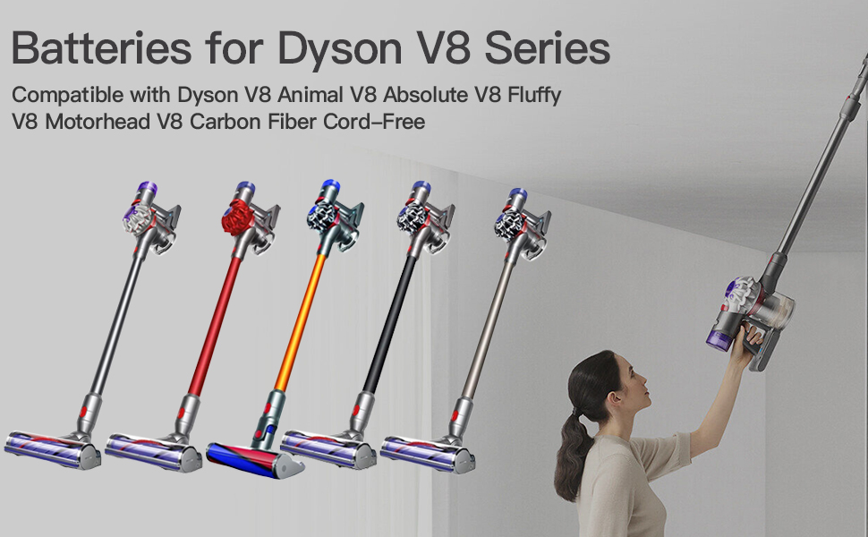 Змінна батарея 6000 мАг для Dyson V8, сумісна з V8 Absolute/Animal/Fluffy Filter