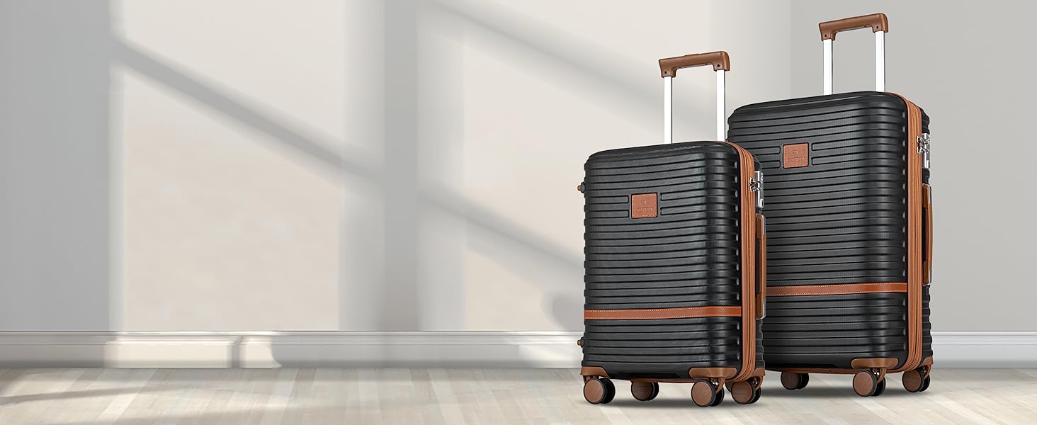 Набір дорожніх валіз Joyway 6 предметів, жорсткий корпус, з косметичкою, 4 колесами та TSA-замком, білий колір