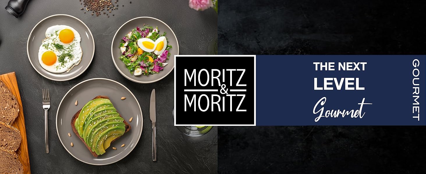 Набір посуду Moritz & Moritz Cavo Stone 18 предметів для 6 осіб - Сучасний сервіз з каменю, комплект тарілок та мисок, кавовий сервіз