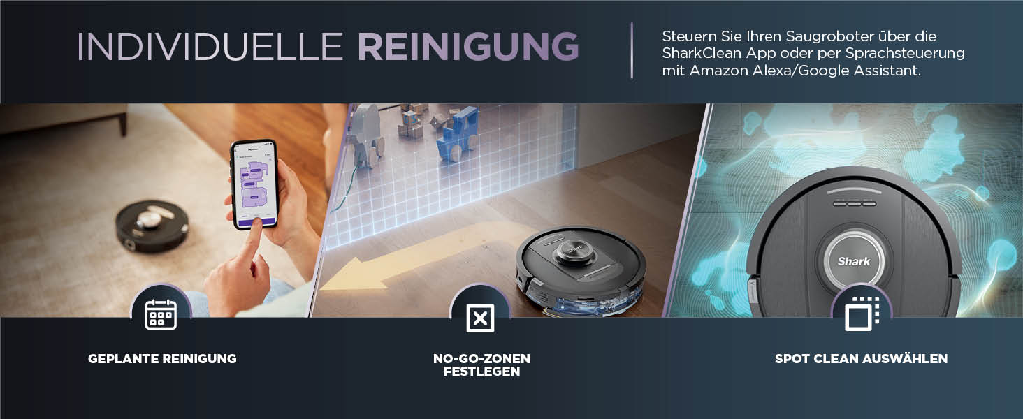 Робот-пилосос та миючий робот Shark PowerDetect RV2800ZEEU: 2-в-1, самостійне очищення, LiDAR, App-керування, чорний