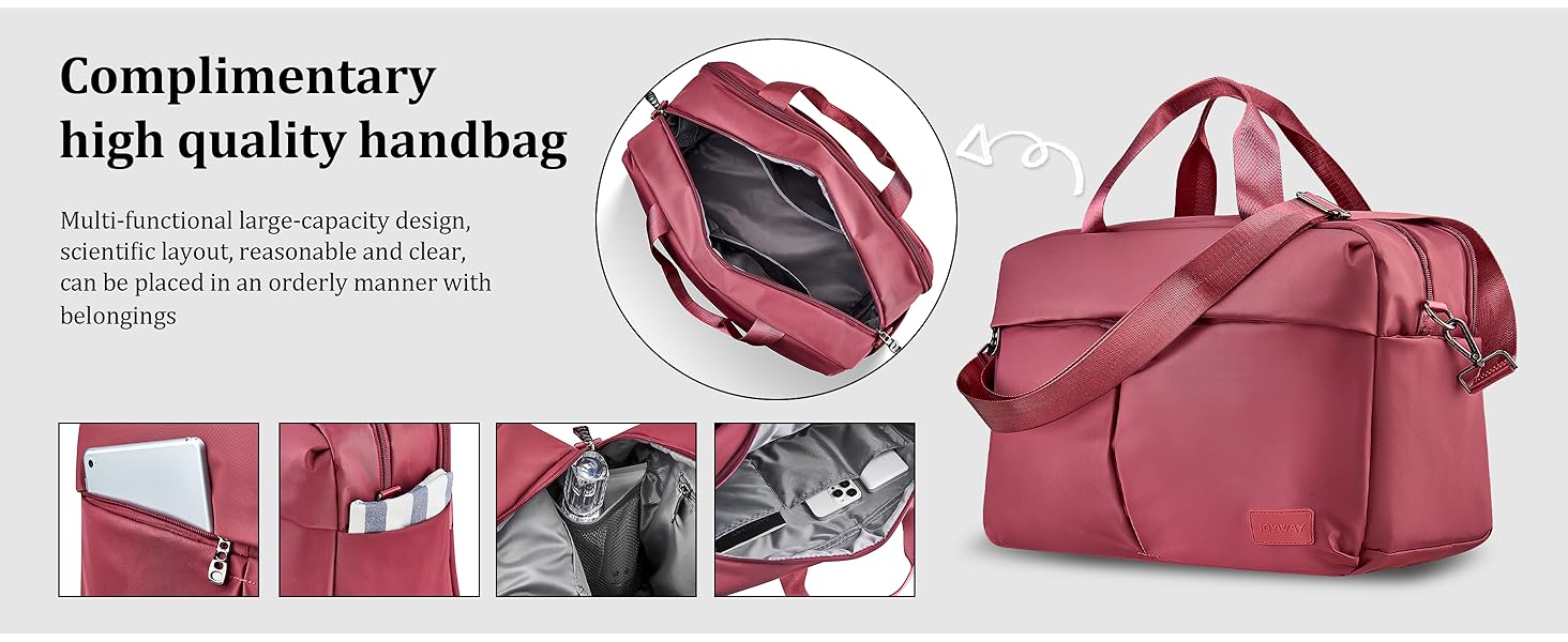 Набір валіз Joyway 4 шт. з жорстким корпусом та TSA-замком. Розширюваний набір валіз, містить 1 велику сумку (Червоний).