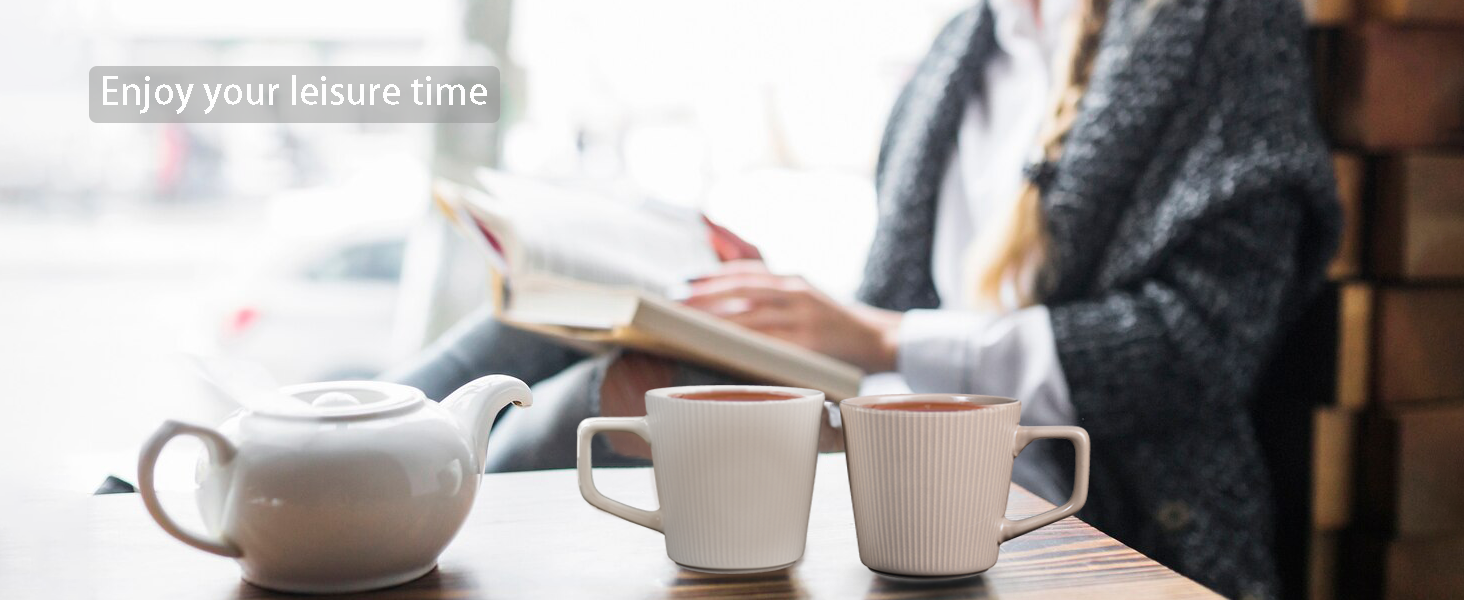 Набір кавових чашок 4 шт. - 500 мл - Матова кераміка - Набір чашок для кави та чаю - Мікрохвильова безпека, зручна ручка