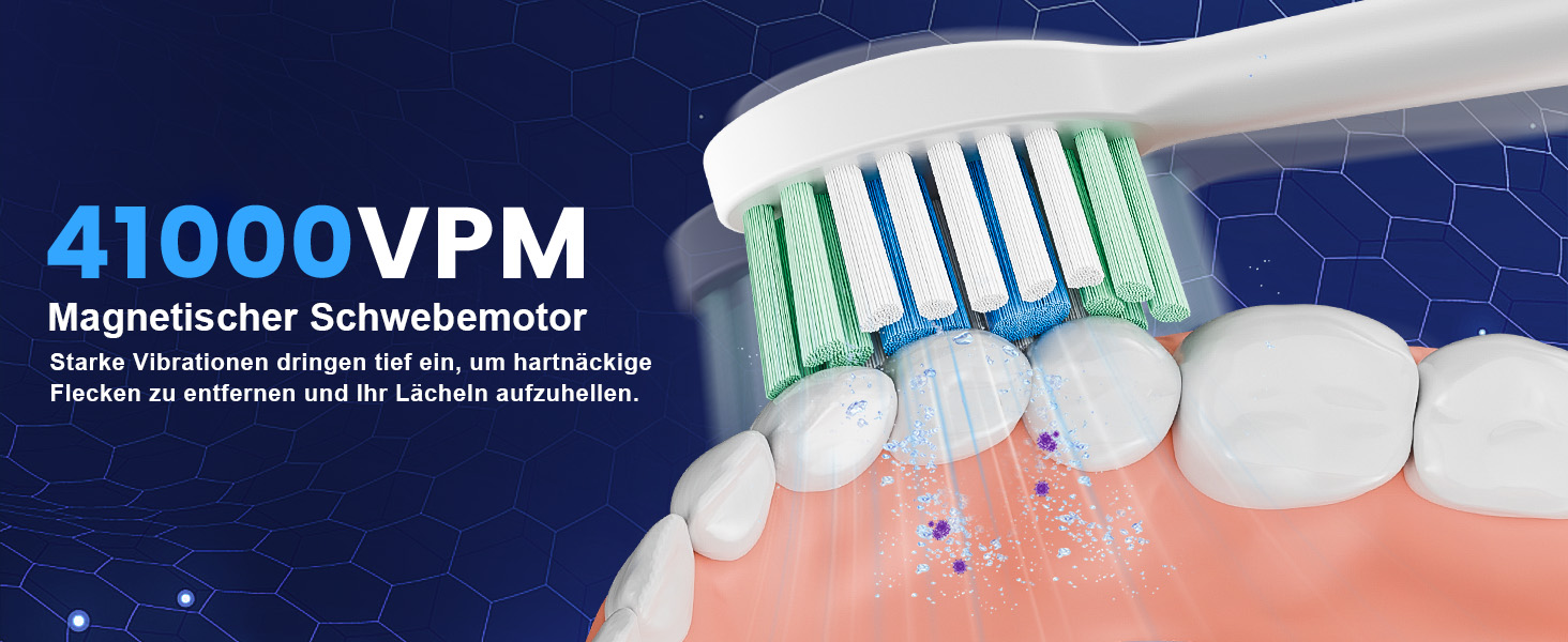 Електрична зубна щітка Betterchoi з магнітною левітацією, 41 000 VPM, 4 насадки, IPX7, 180 днів роботи від акумулятора, 5 режимів, таймер, рожева