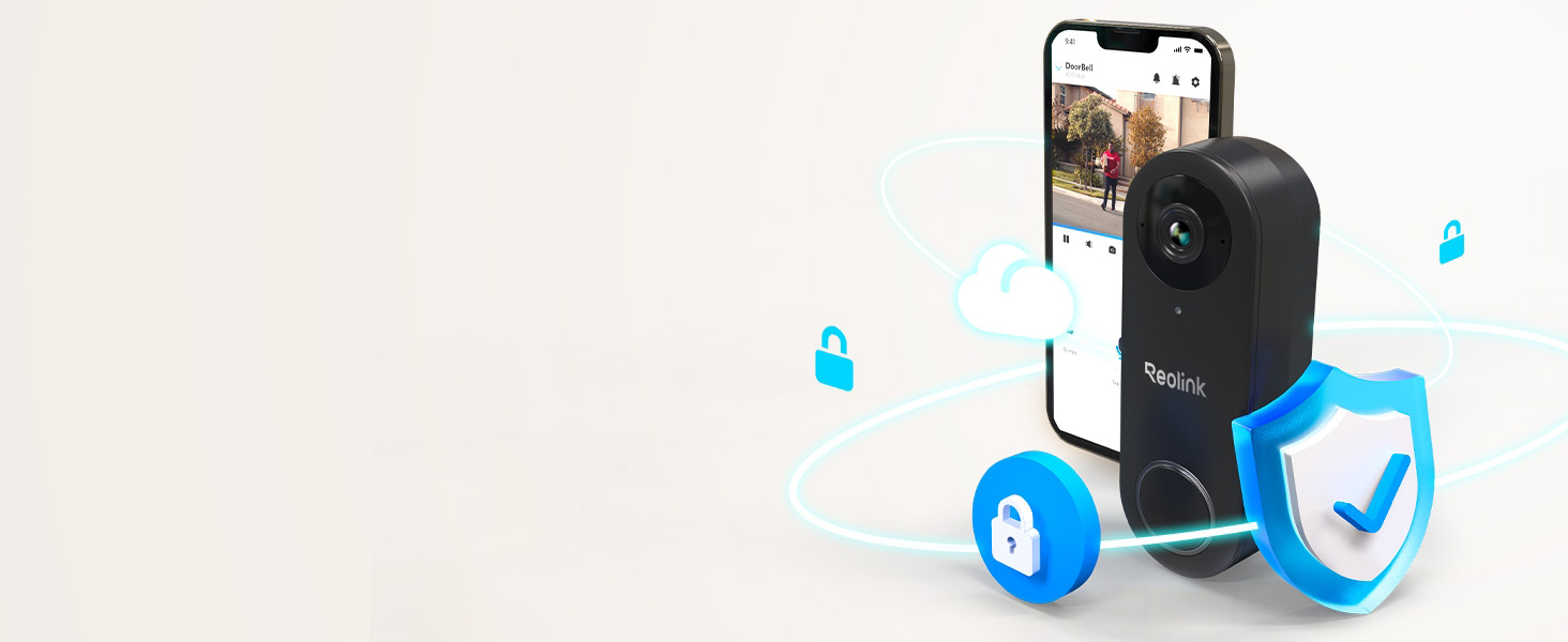 Відеодзвінок Reolink 5MP PoE з Чаймом, UHD, 180° Ultraweitwinkel, двосторонній аудіо, розпізнавання осіб, водонепроникний, з сигналізацією, сумісний з NVR