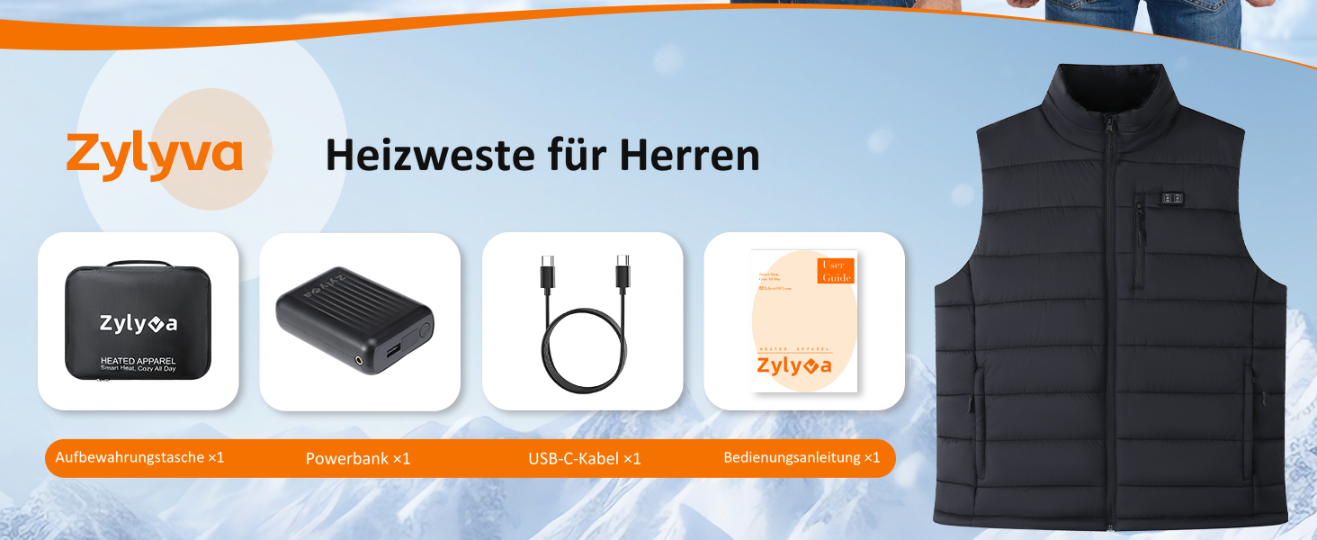 Електричний зігрівальний жилет для чоловіків з PowerBank 18400mAh 7.4V, теплий утеплений жилет для роботи та відпочинку на відкритому повітрі, XXL, чорний