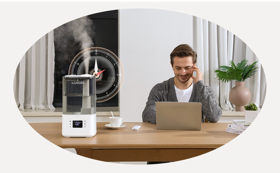 Зволожувач повітря Luxaid HU-802 4.5л з пультом, гігростатом та таймером для спальні та великих приміщень. Тихий зволожувач для дитячої кімнати.
