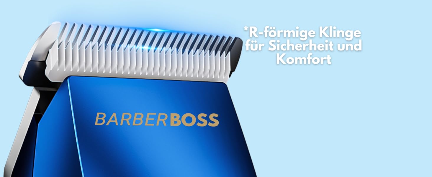 Тример для бороди BarberBoss QR-2083 4 швидкості, керамічне лезо, 8 гребінців, світлодіод, USB, водонепроникний