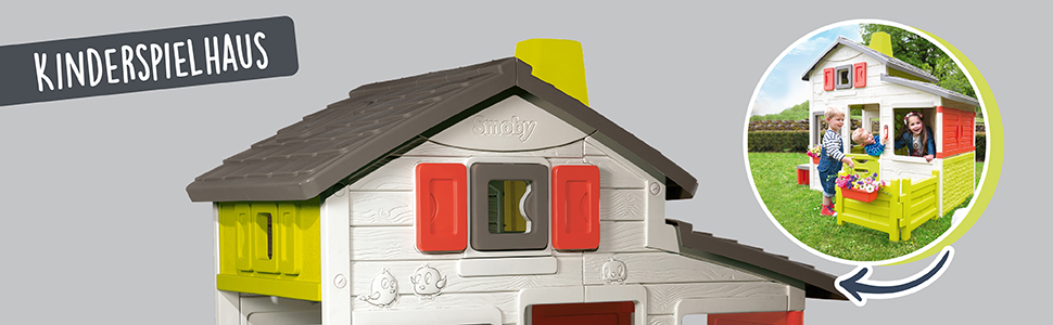 Дитячий будиночок Smoby Neo Friends Haus - для хлопчиків та дівчаток від 3 років, розширюваний, для вулиці та в приміщенні