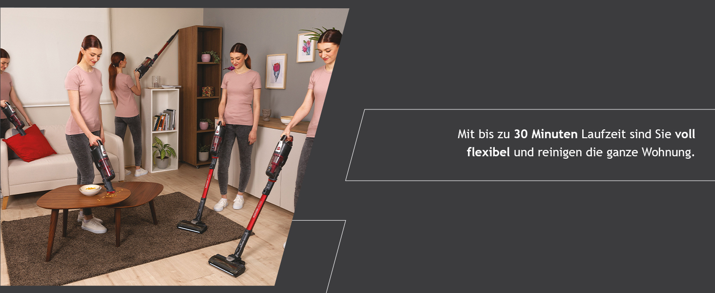 Акумуляторний пилосос Hoover H-FREE 500 HF522STH 011 - час роботи 30 хв, стиснений, акумуляторний, світлодіодний, функція паркування