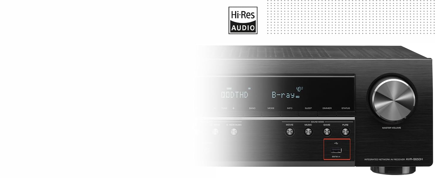 Канальний AV-ресивер Denon AVR-S650H, Alexa, 5 HDMI, Bluetooth, Wi-Fi, Dolby TrueHD, AirPlay 2, HEOS, 5.2-