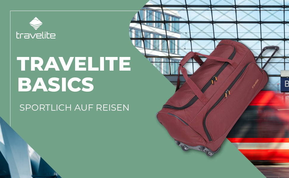 Дорожня сумка на колесах Travelite Basics Fresh L, 89 л, бордова, 71 см