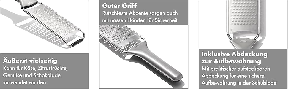 OXO Good Grips Тріскачка-тертка для овочів з контейнером з нержавіючої сталі, срібляста/чорна