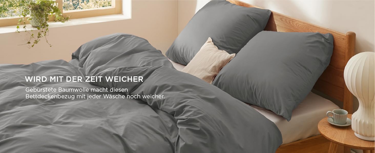 BEDSURE Комплект постільної білизни 135x200, бавовна, 4 частини - зелений колір, комплект з 2 наволочок 80x80 см, Oeko-TEX, застібка на блискавку