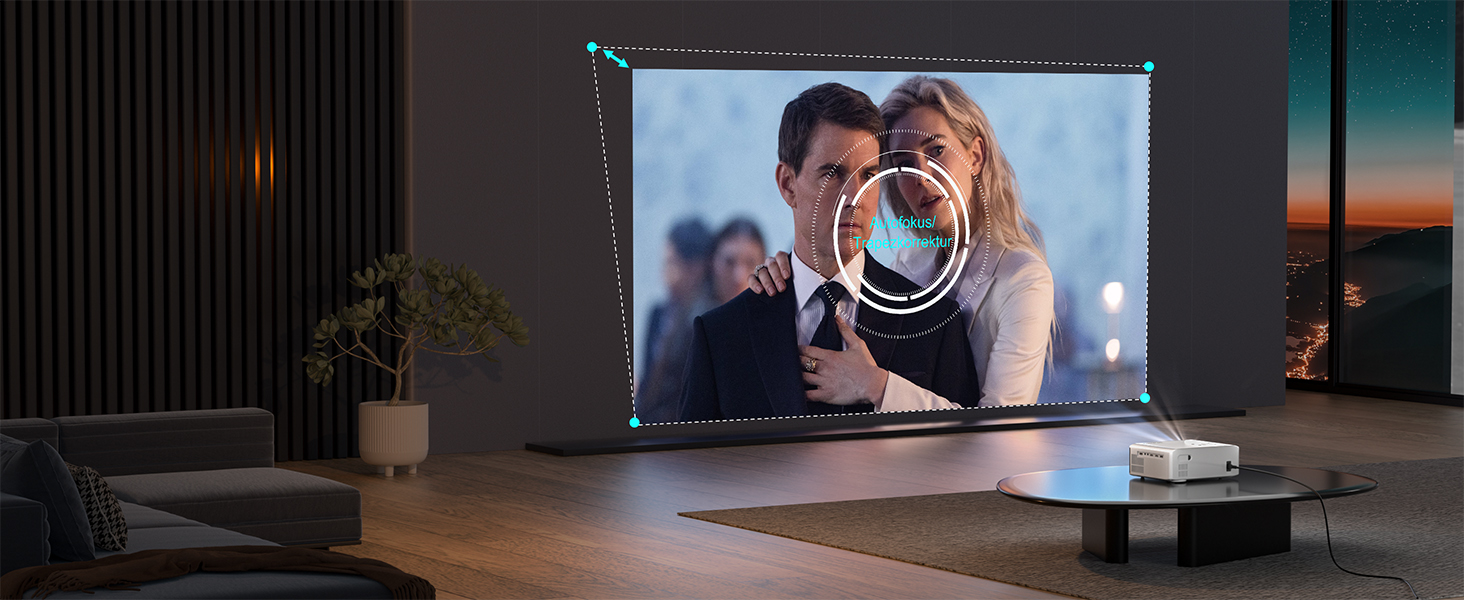 Смарт-проектор XuanPad White 4K підтримка, 1080P Native, 20000 Люмен, WiFi, Bluetooth, портативний міні-бемер з 360° підставкою (Ivory)