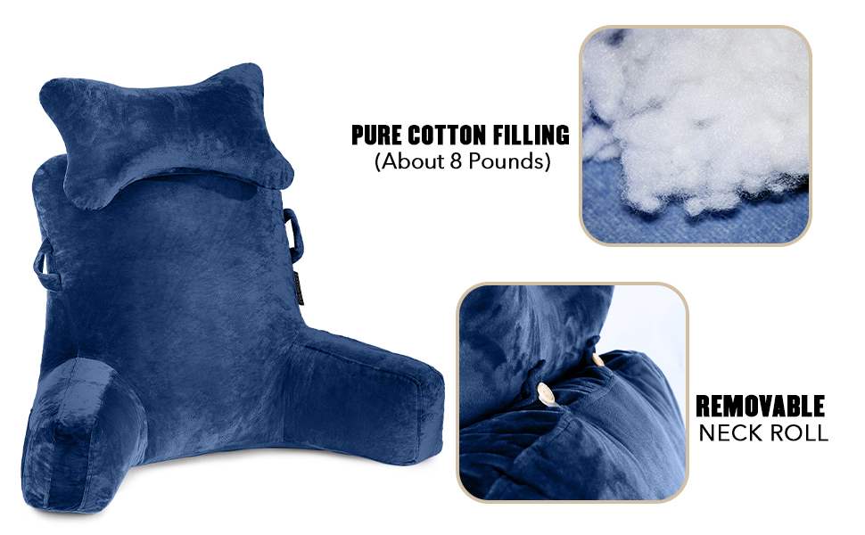 Підголовник для читання Lesekissen з регульованою підтримкою шиї та спини - сірий (Blue2)